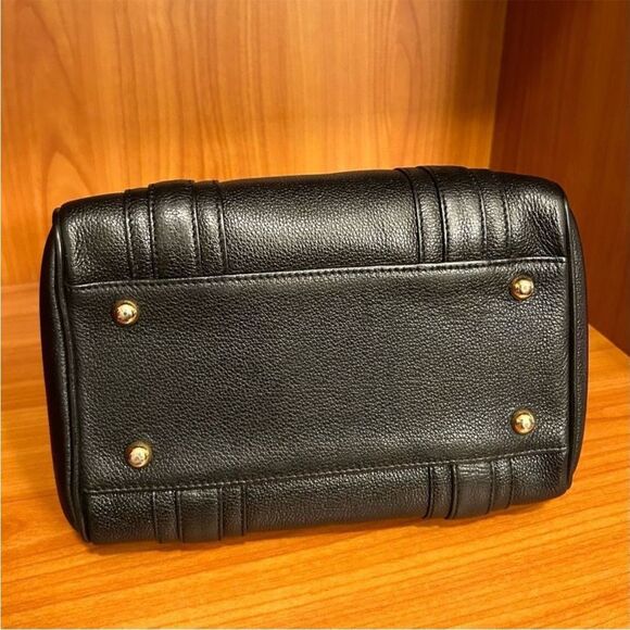 MCM Black Leather Satchel with Gold Details - Picture 8 of 12